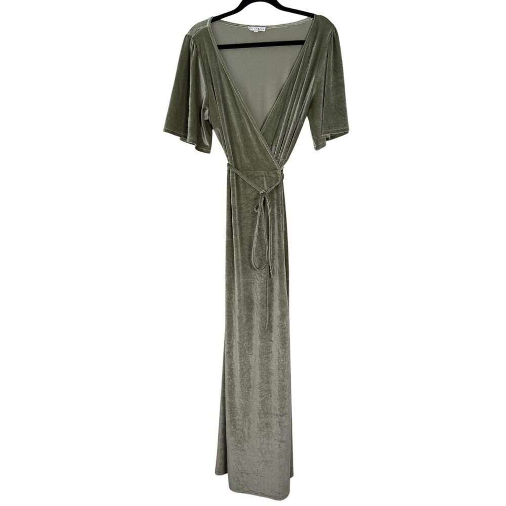 Baltic Born Meghan Velvet Wrap Dress Green Size L Fairy Boho Wedding - Picture 4 of 9